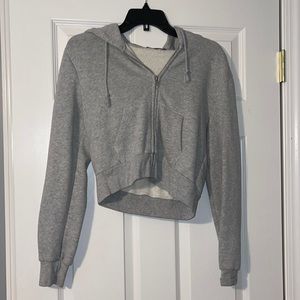 Brandy Melville cropped, zip up hoodie